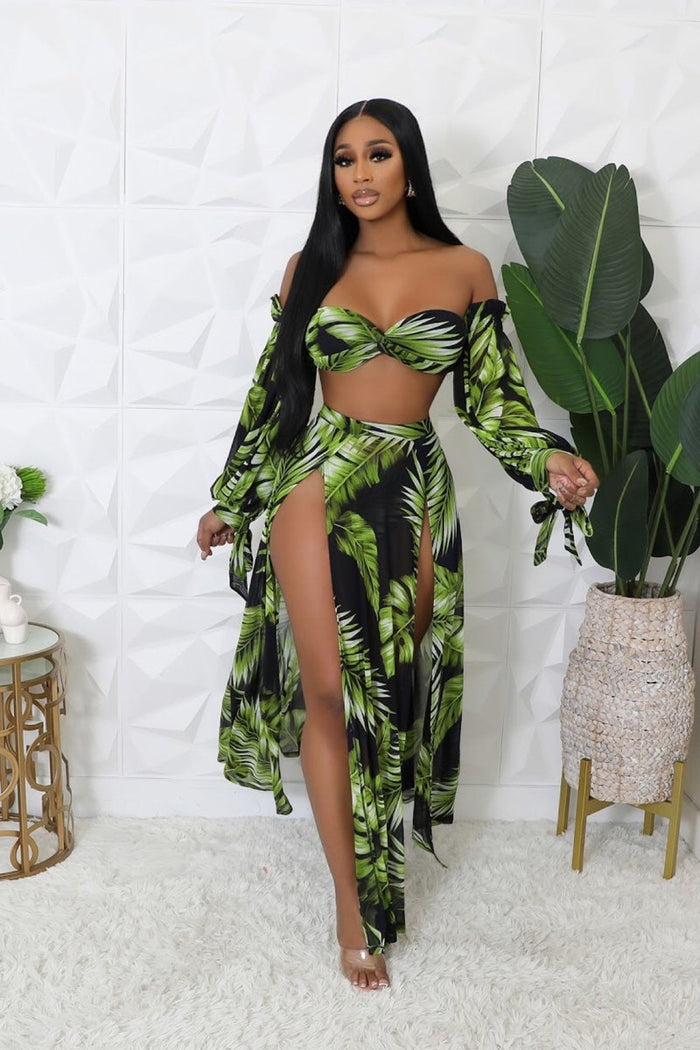 3pc Tropical Palms Swim Set