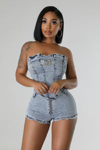 She A Vibe Denim Short Set