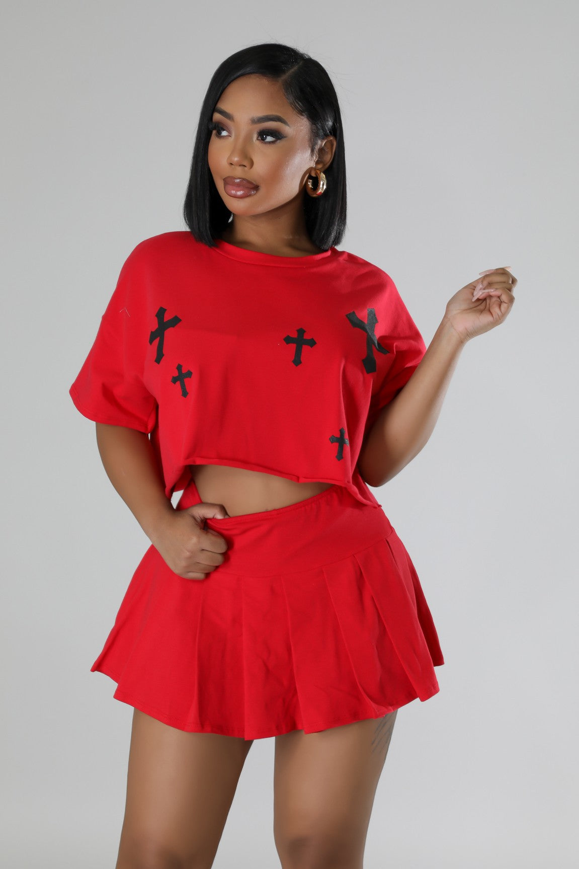 Don't Cross Me Skirt Set