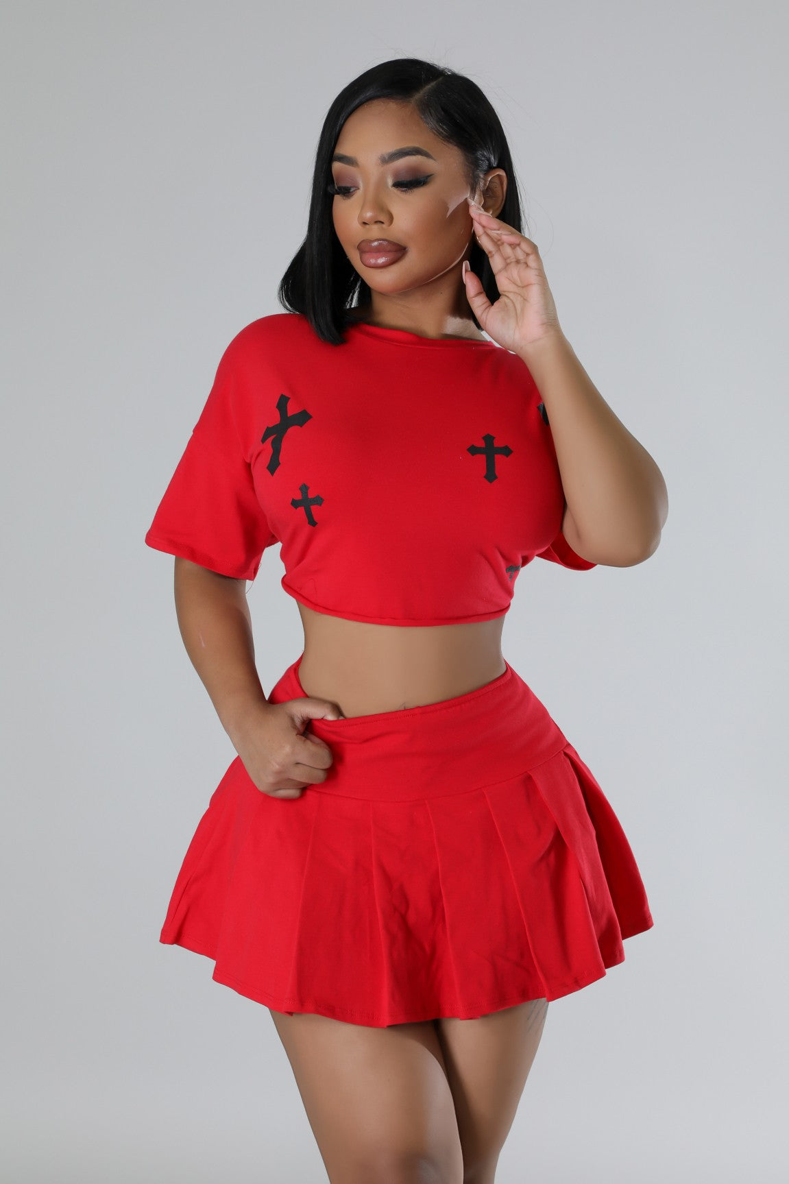 Don't Cross Me Skirt Set