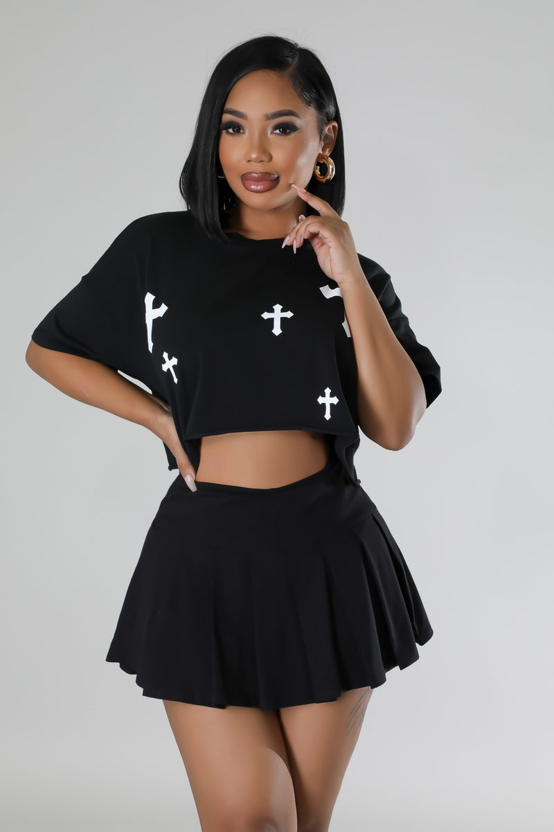 Don't Cross Me Skirt Set