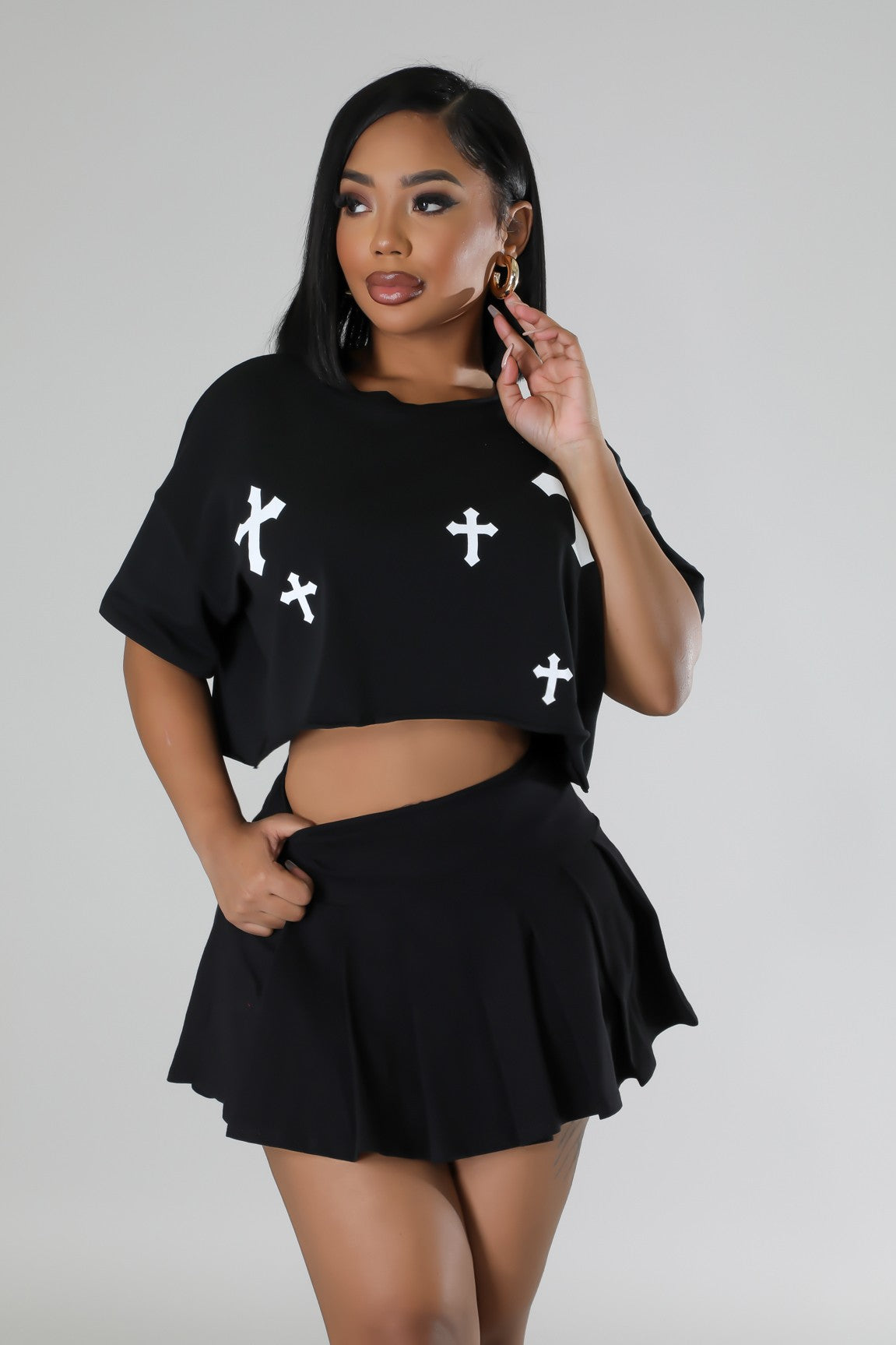 Don't Cross Me Skirt Set