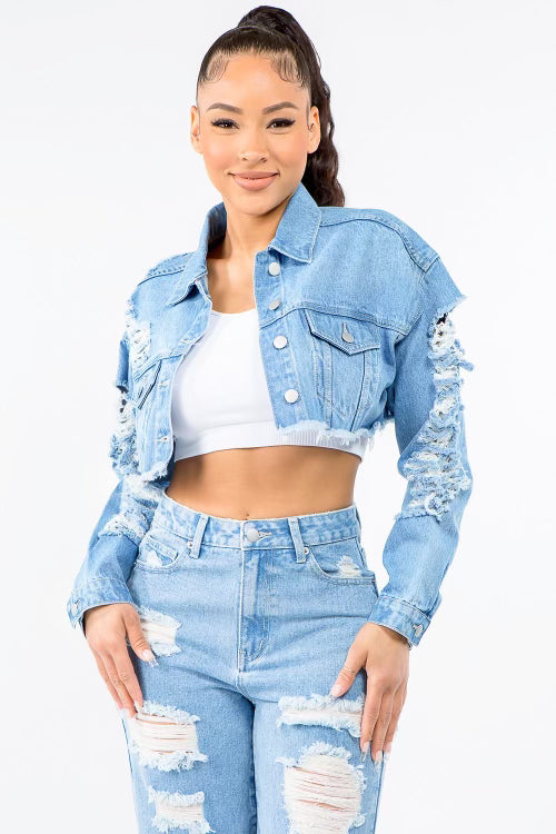 Laila Cropped Denim Jacket