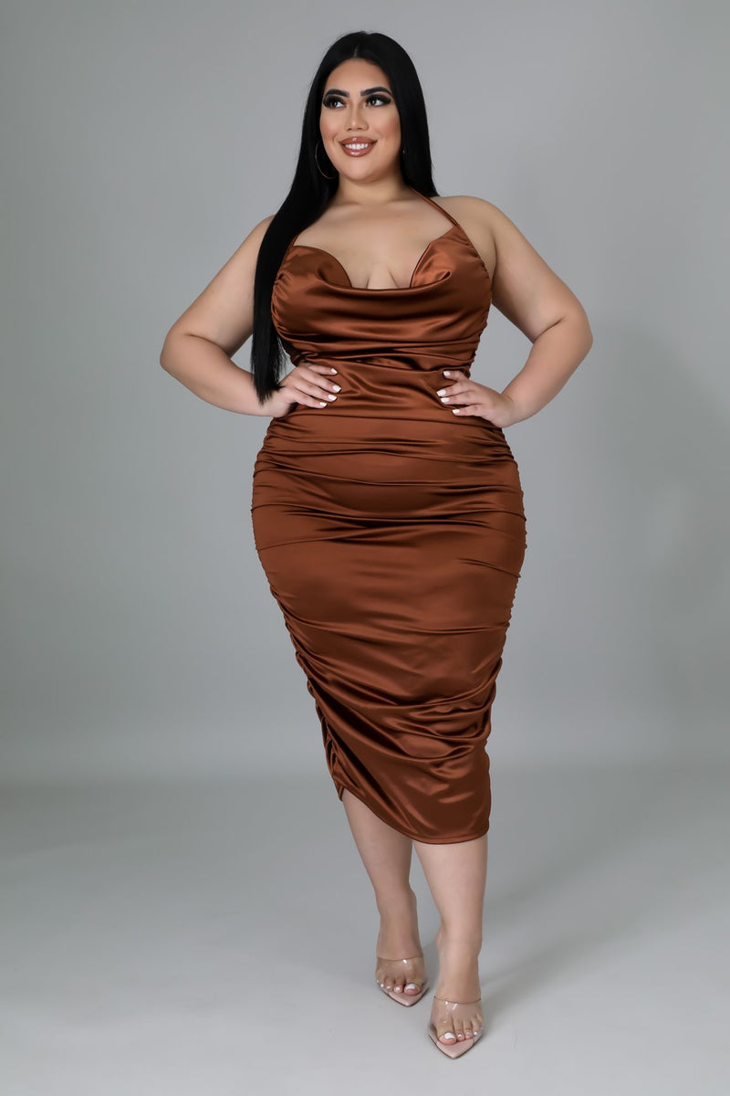 Tia Maria Satin Midi Dress