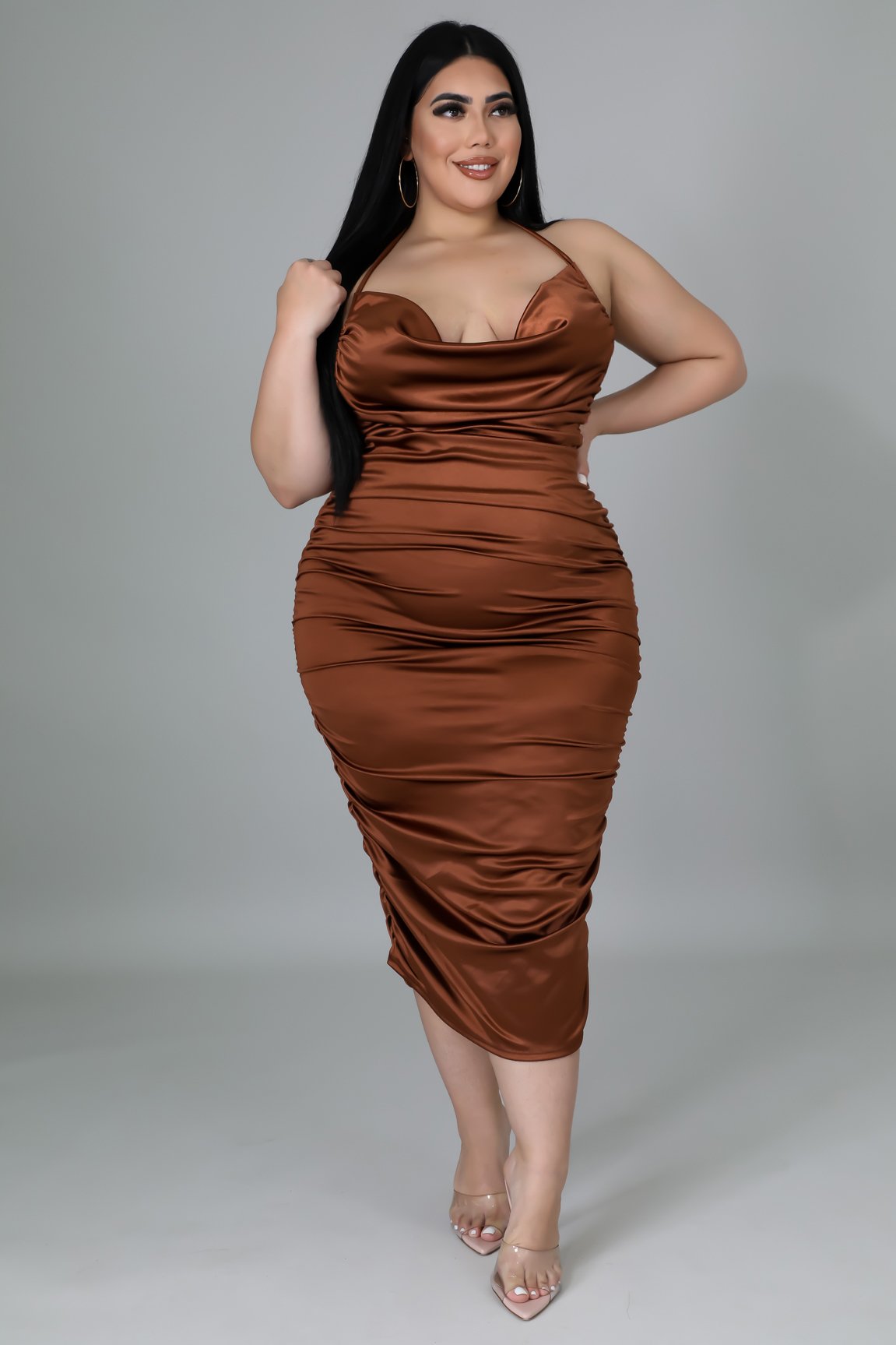 Tia Maria Satin Midi Dress