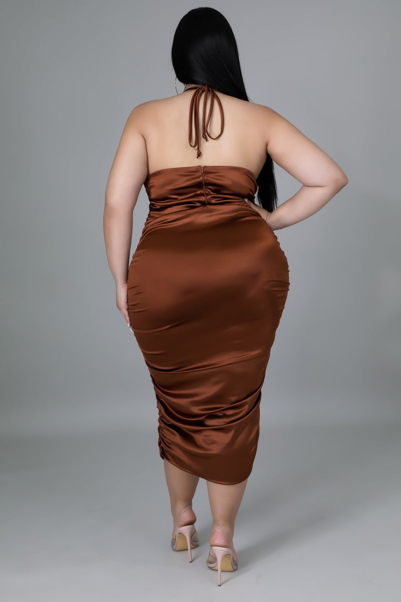 Tia Maria Satin Midi Dress