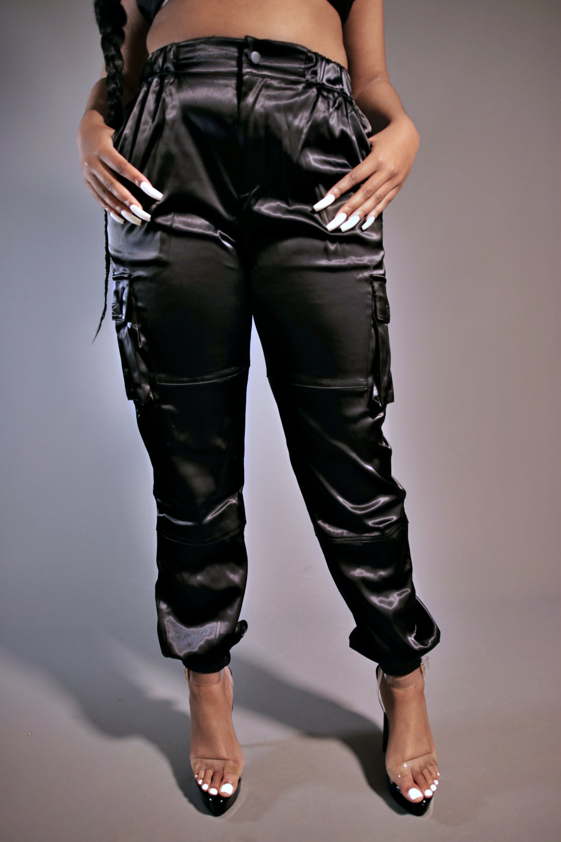 Keep It Movin' Satin Cargo Joggers