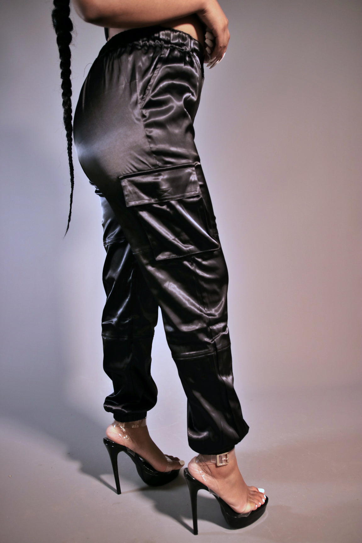 Keep It Movin' Satin Cargo Joggers