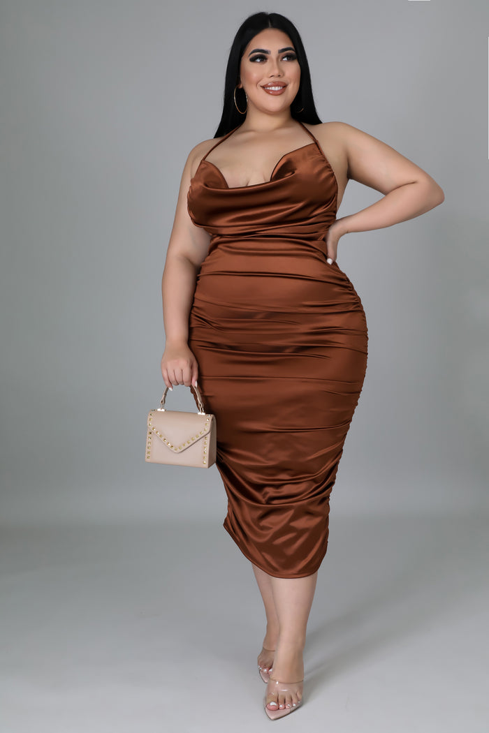 Tia Maria Satin Midi Dress